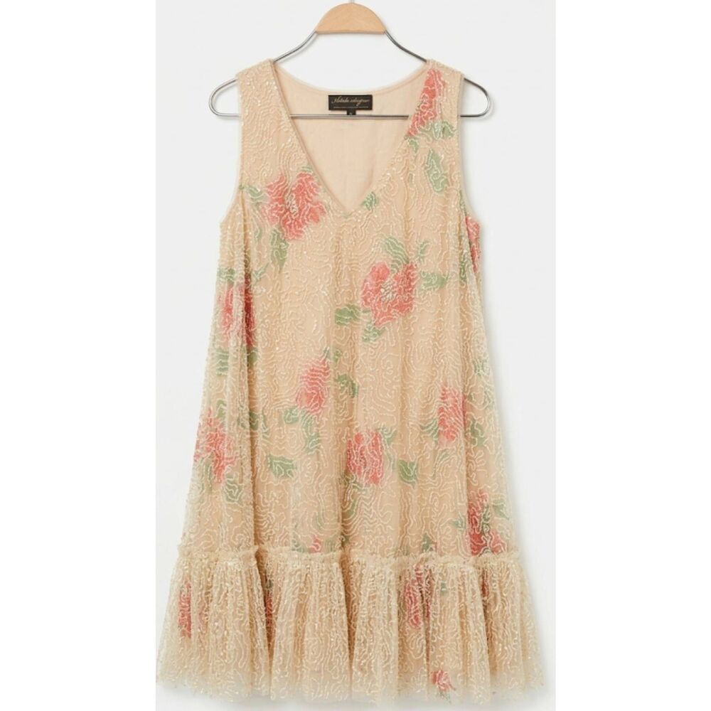 Anthropologie Geisha Designs Womens medium shift dress Allover Sequin rave